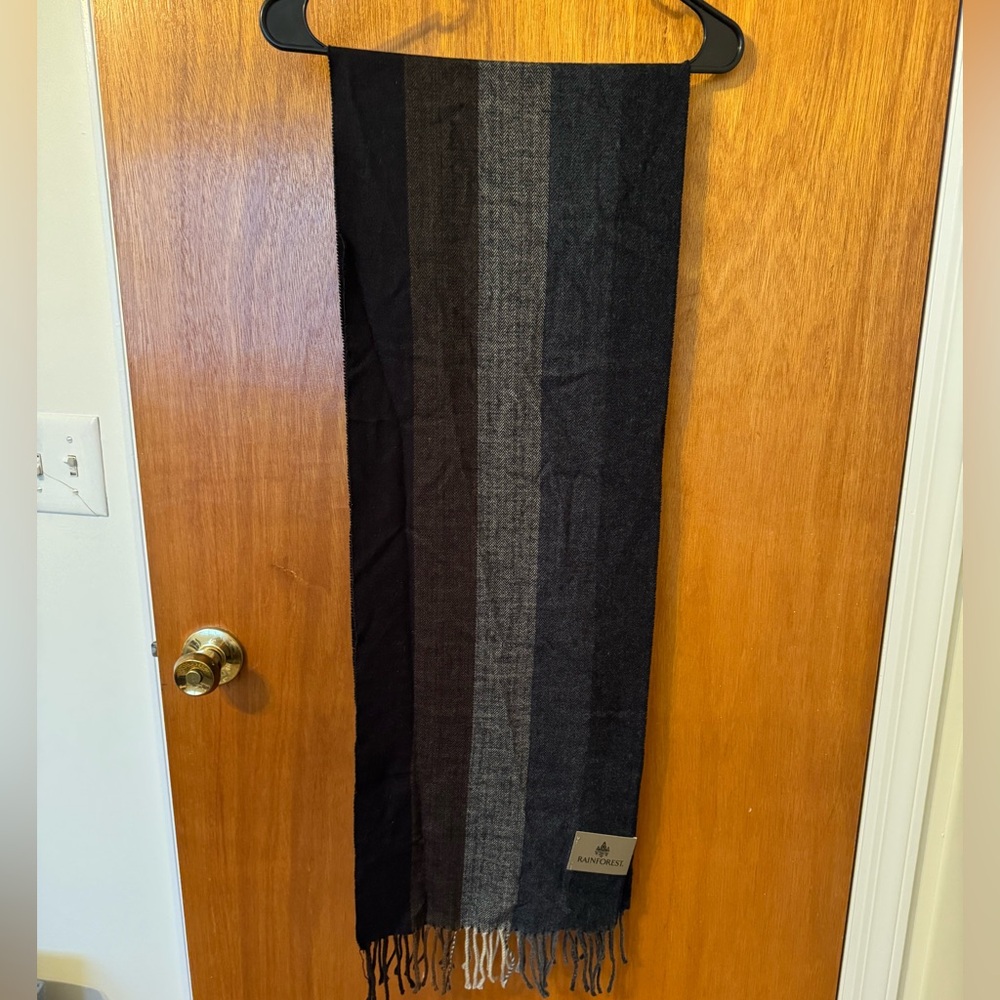 RAINFOREST Charcoal and Black Herringbone Scarf